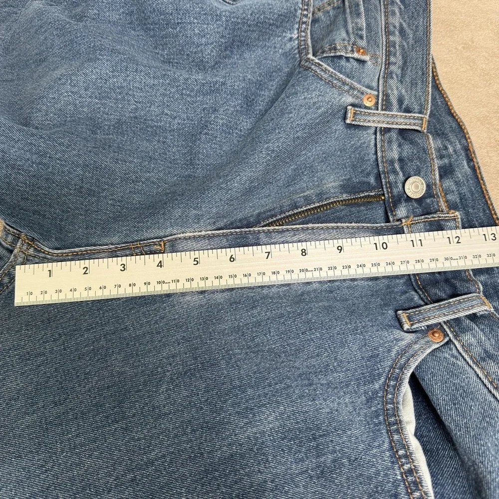 Levis 505 Jeans Mens 36x32 Blue Medium Wash Straight Denim Regular Fit Cotton‎